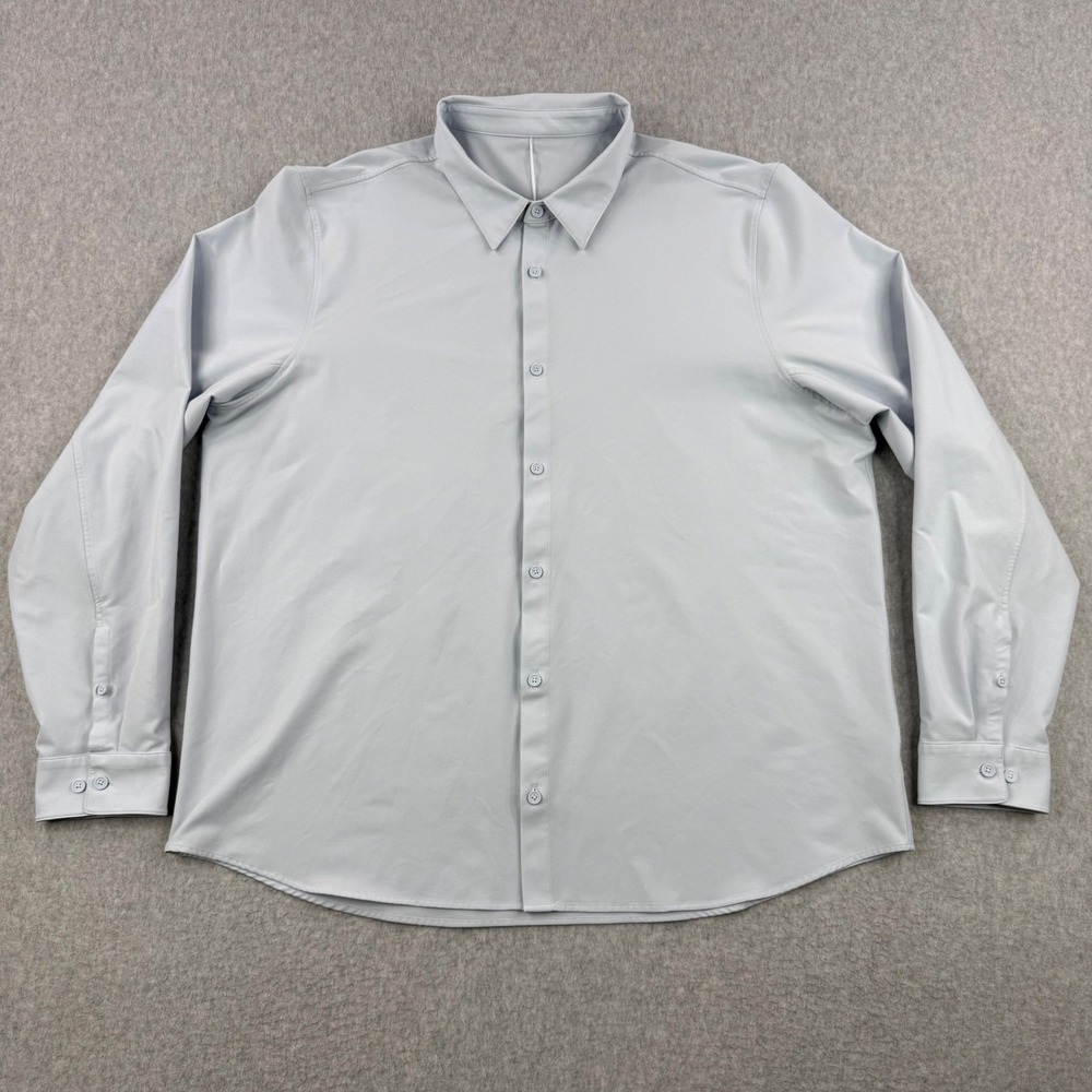Lululemon Shirt Mens 2XL Blue Commission Button‎ Up Long Sleeve Stretch Work